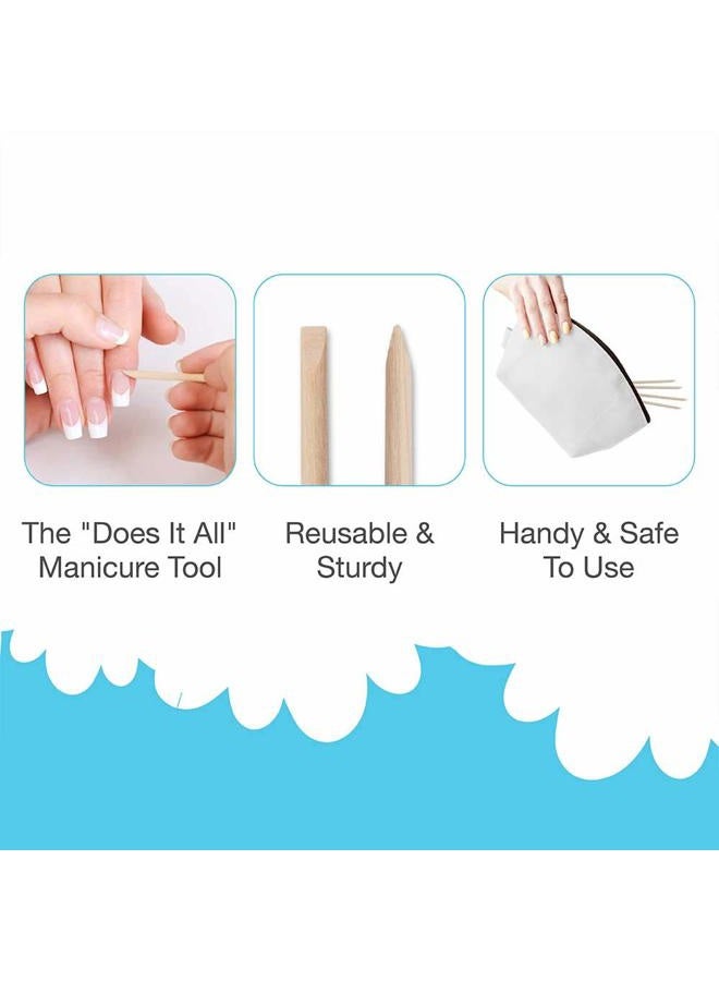 Flowery Birchwood Manicure Sticks, Multi Functional Nail Grooming Wooden Cuticle Pusher, Remover Nail Sticks for Manicure, 6 inches, 5pcs per pack - Image 4
