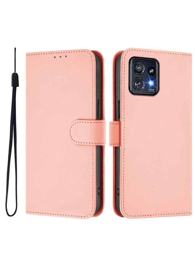 اس-توب جراب لهاتف Motorola Edge+ 2023 / Moto X40 جراب هاتف من الجلد بلون سادة مع حبل تعليق - Image 2