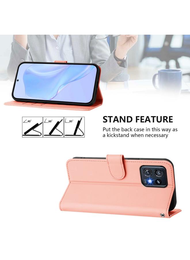 اس-توب جراب لهاتف Motorola Edge+ 2023 / Moto X40 جراب هاتف من الجلد بلون سادة مع حبل تعليق - Image 3