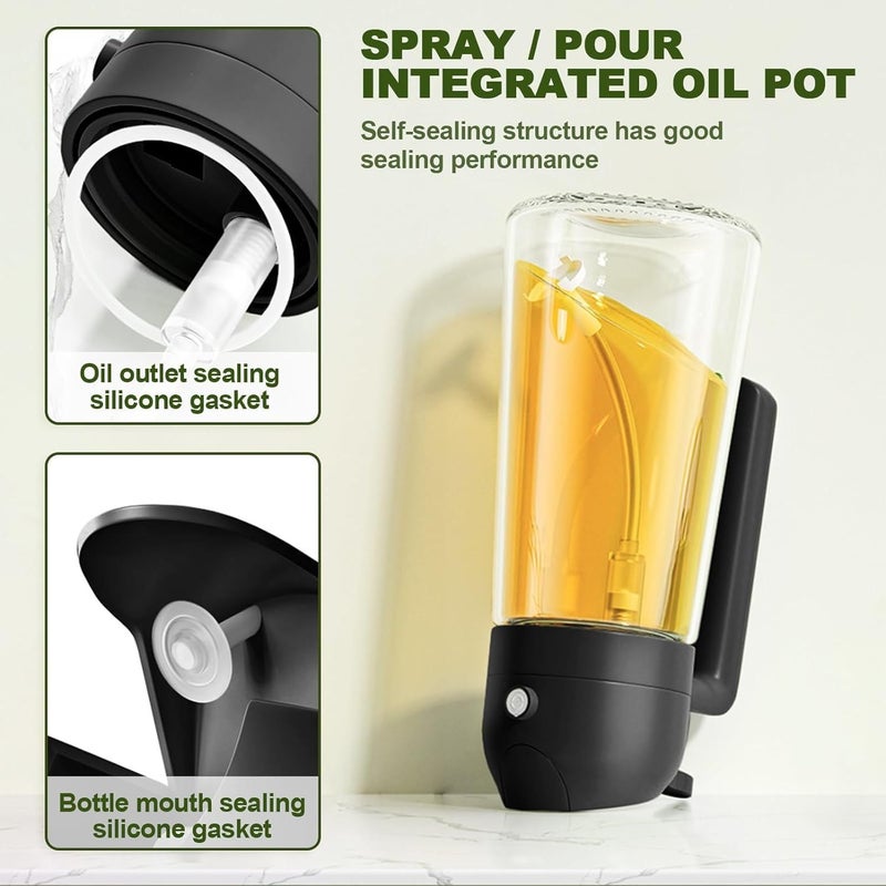 VOLRIX Oil Spray Bottle for Cooking Premium Glass 2 in 1 Oil Dispenser for Kitchen Food Grade Oil Sprayer Containers with Nozzle Oil Bottle for Air Fryer Roasting and Frying 500 ML Multicolour - Image 3