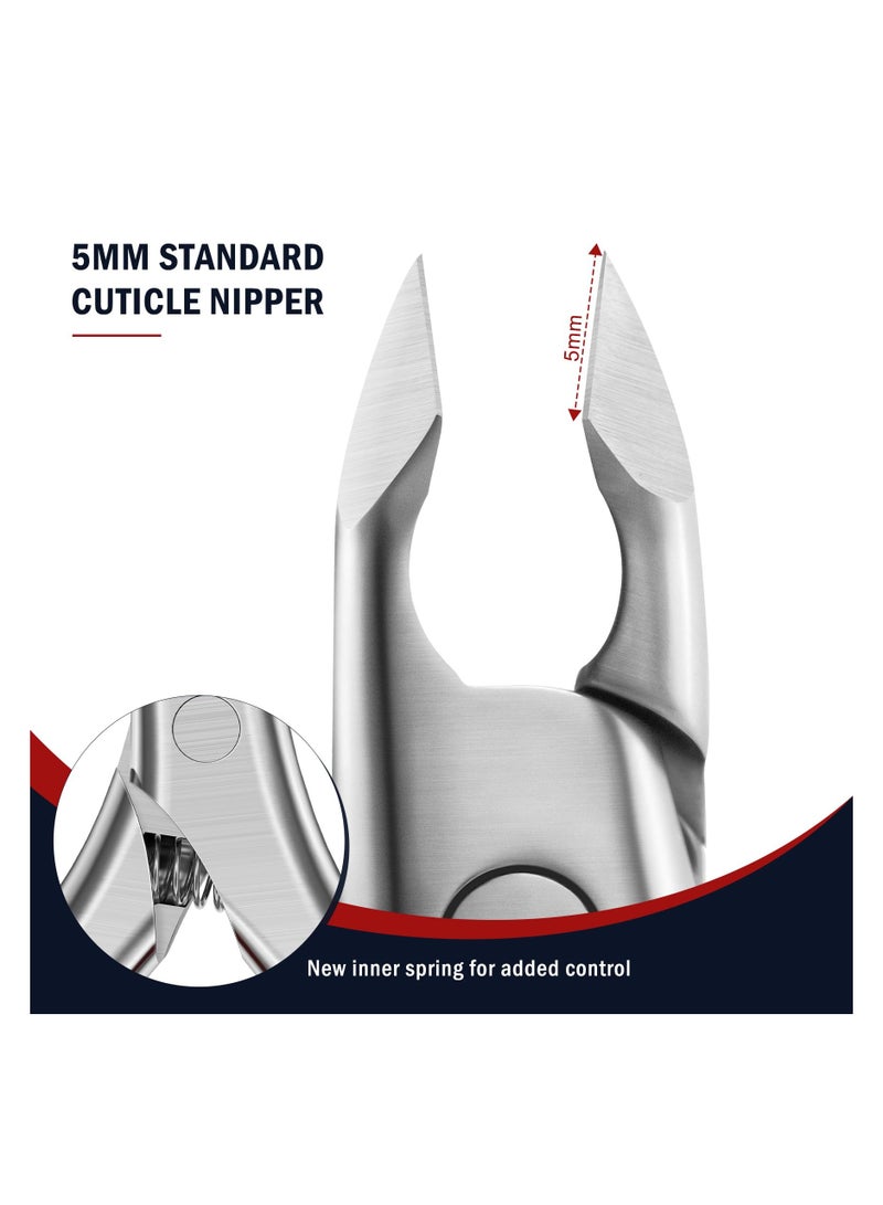 KHAJUL Cuticle Trimmer, Professional Cuticle Nippers, Rubber Coated Handle Manicure Tools, Stainless Steel Cuticle Cutter for Nails (5mm), Black - Image 4