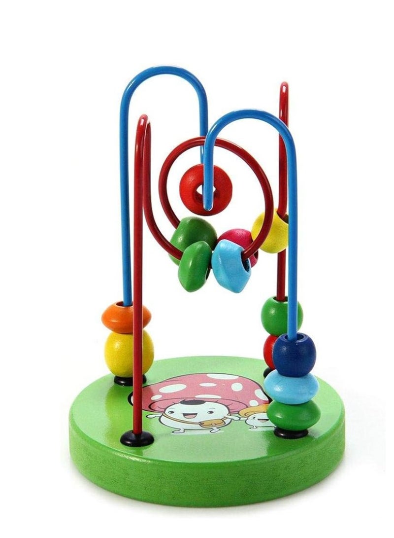 Mini Colorful Wooden Bead Maze Toy for Babies – Educational & Interactive Game – Enhances Fine Motor Skills and Hand-Eye Coordination – Safe & Non-Toxic - Image 1