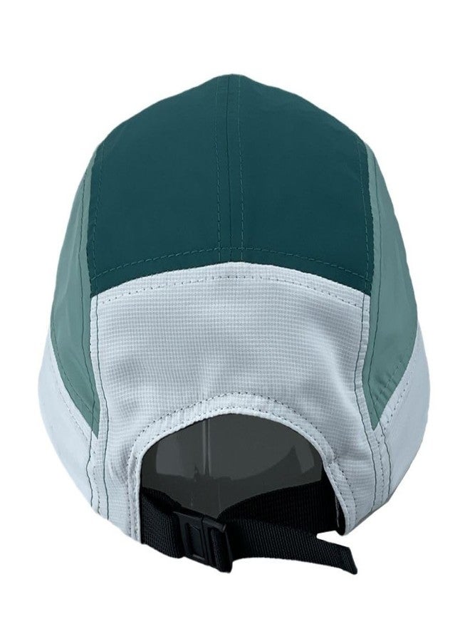 FASHIXD 5 Panel Hats for Men Baseball Cap Outdoor Sports Running Cap (US, Alpha, One Size, White/DarkGreen) - Image 4
