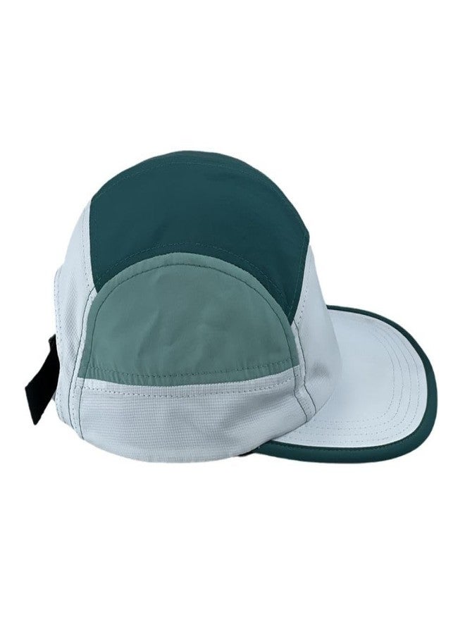FASHIXD 5 Panel Hats for Men Baseball Cap Outdoor Sports Running Cap (US, Alpha, One Size, White/DarkGreen) - Image 2