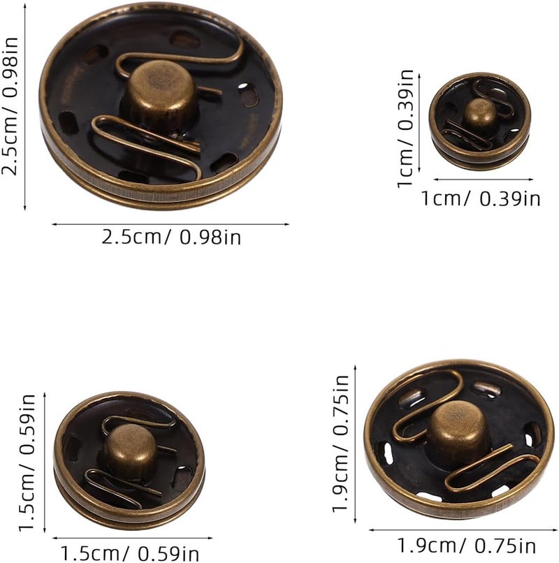 Alipis 80pcs Metal Snap Button Fasteners Round Sew-on Snap Closures for Jackets Coats Sewing DIY Clothing Repair - Image 2