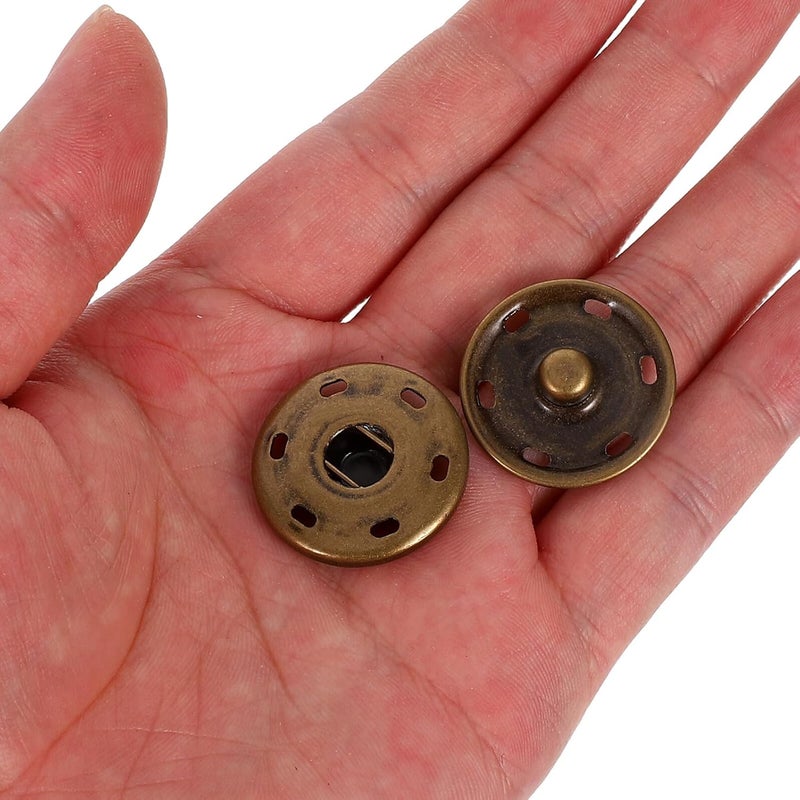Alipis 80pcs Metal Snap Button Fasteners Round Sew-on Snap Closures for Jackets Coats Sewing DIY Clothing Repair - Image 4