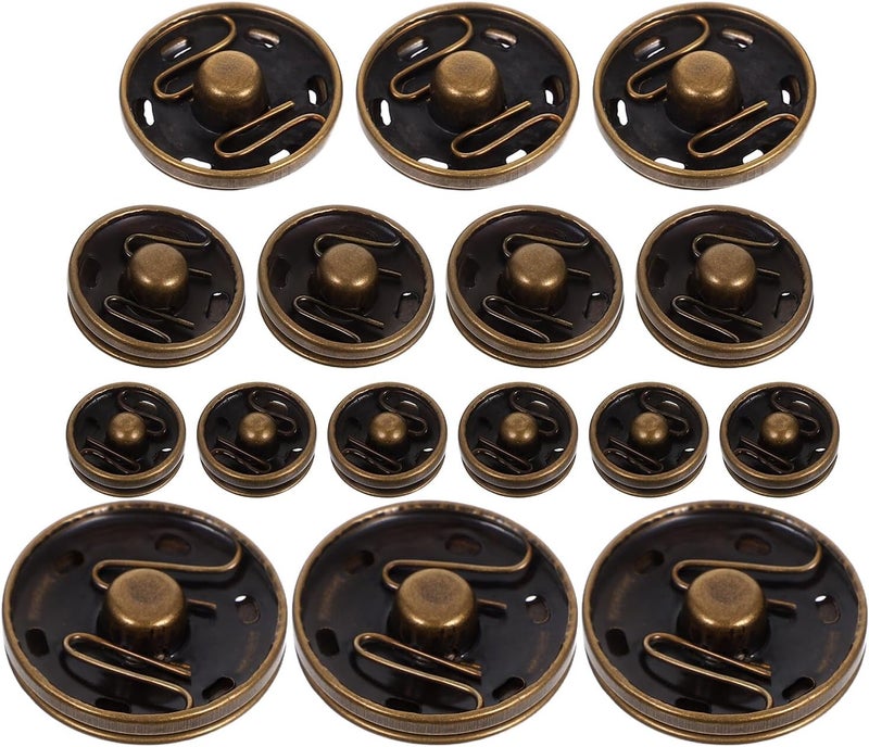 Alipis 80pcs Metal Snap Button Fasteners Round Sew-on Snap Closures for Jackets Coats Sewing DIY Clothing Repair - Image 1