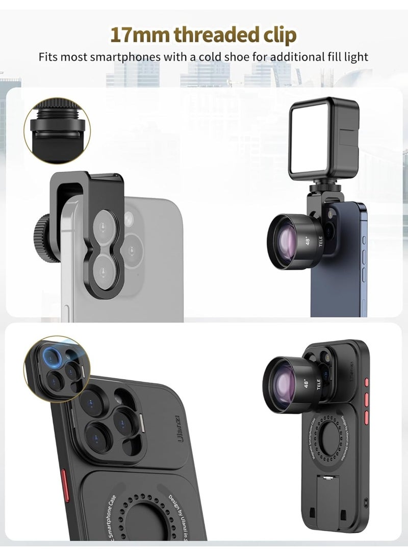 Ulanzi ULANZI CL-003 Phone Macro Lens, HD 75mm Phone Camera Lens for 17mm Thread, Compatible with iPhone Samsung Smartphone Cage Case with 17mm Adapter - Image 5