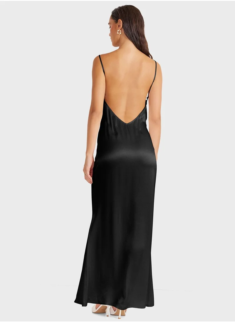 SNDYS Strappy Plunge Neck Dress