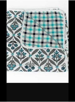 IndiaWeaves Reversible baby dohar  brown grey and green floral print 