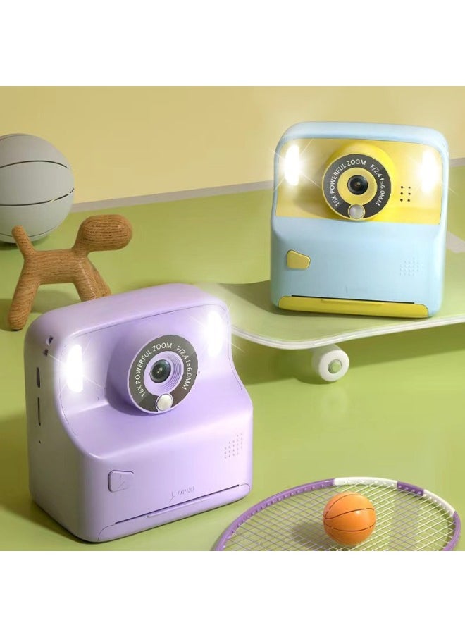 Generic Portable Polaroid Camera Children's Educational Printing Camera HD Digital Polaroid Camera-Color:Blue Without Card  - Image 4