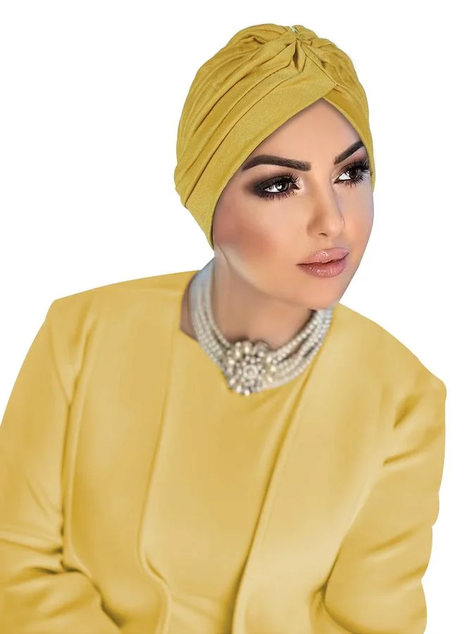 Take Two Yellow Plain Turban Hijab