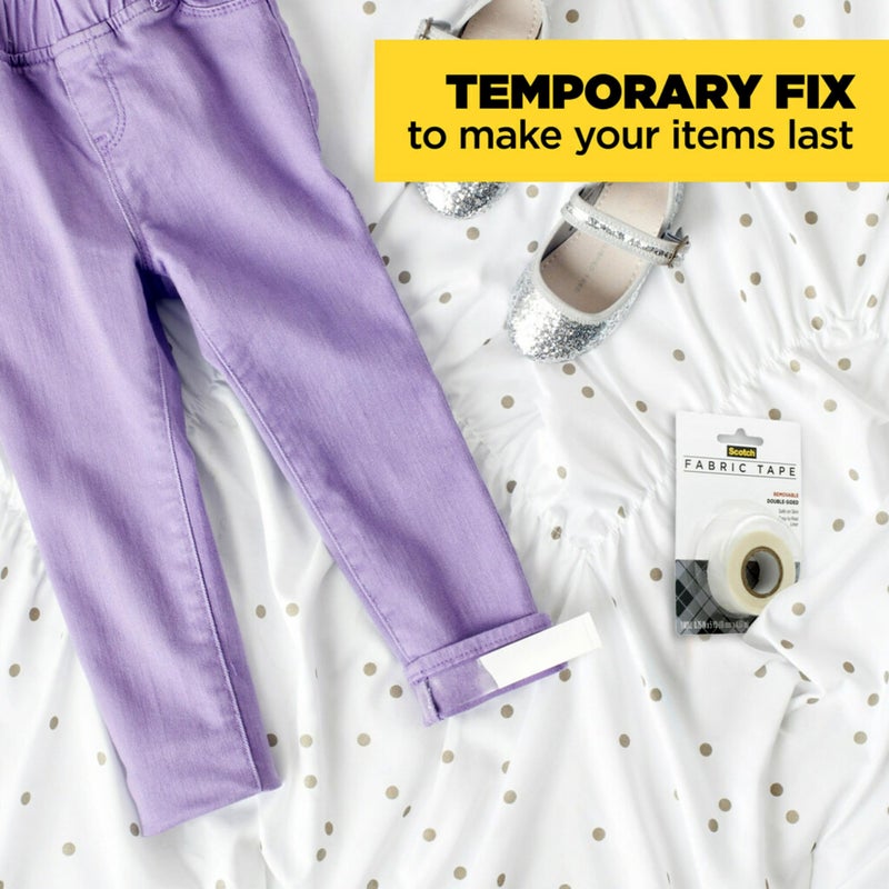 Scotch Removable Fabric Tape, 3/4 in x 180 in, 1-Roll, Removable and Double Sided - Image 5