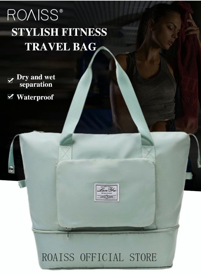 roaiss Women Foldable Travel Bag Short Trip Handbag with Large Capacity Perfect for Travel Maternity and Business Ideal for Storing and Organizing Luggage and Gym Essentials  - Image 4