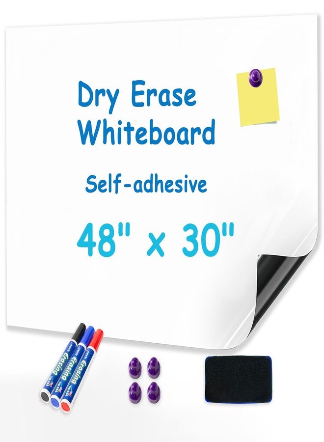 YOUNGJQ Magnetic Whiteboard Contact Paper 48" x 30", Adhesive Magnetic Dry Erase White Board Sticker for Wall, Peel and Stick Wallpaper - Image 1