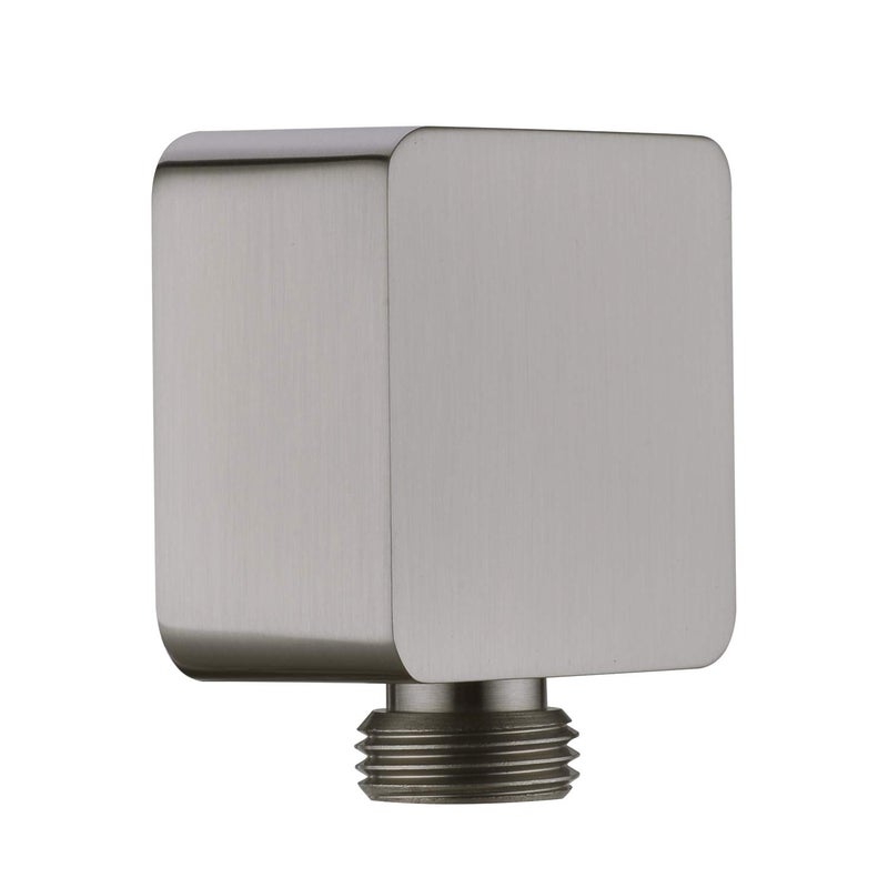 Nicmondo Brass Wall Supply Elbow, Nicmondo G1/2â€ Square Shower Hose Connector, Drop Ell Wall-mounted Union Water Outlet for Handheld Shower Handshower,Brushed Nickel - Image 1