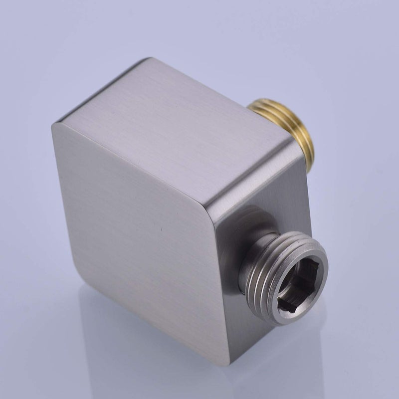 Nicmondo Brass Wall Supply Elbow, Nicmondo G1/2â€ Square Shower Hose Connector, Drop Ell Wall-mounted Union Water Outlet for Handheld Shower Handshower,Brushed Nickel - Image 4