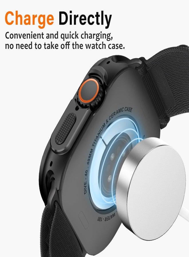 Amizee 2 in 1 Metal Case Compatible with Apple Watch Ultra 3/2/1 49mm with Back Cover, Rugged Shockproof Protective Bumper Cover for iWatch 49mm, Black - Image 5