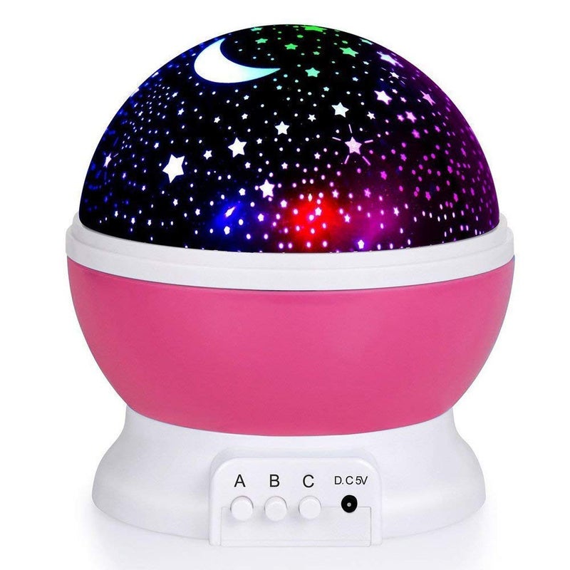 AZOD مشروع نجوم بلاستيكي AZOD ضوء LED رومانسي دوران 360 درجة 4 لمبات LED 9 ألوان ضوء متغيرة مع كابل USB مصباح ليلي متعدد الألوان - Image 2