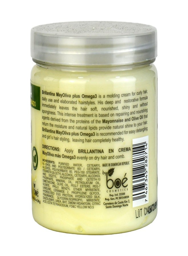 Mayoliva Brillantina Styling Cream, Deep Moisturizing & Shine for Curly Hair, Omega-3 Hair Treatment with Mayonnaise & Olive Oil, Anti-Frizz & Nourishing Hair Cream for Smooth, Defined Styles 8.5 oz - Image 2