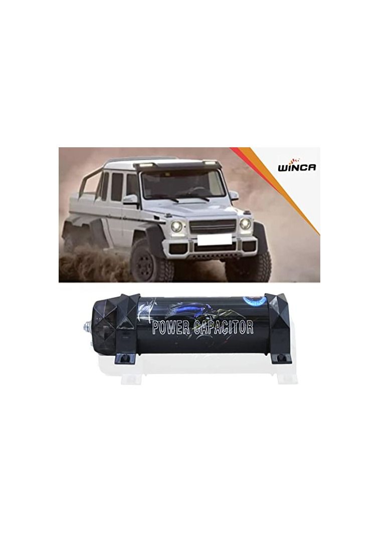 Royal Car Audio Capacitor Fit for Systems Up to 2000W, 1.5 Farad Aluminum Alloy + ABS Car Audio Electric Power Capacitor Amplifier Voltage Regulator Red LED 10‑16V DC Modified Auto Parts Black Color - Image 2