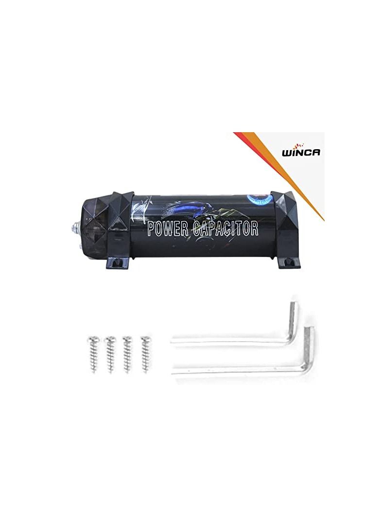 Royal Car Audio Capacitor Fit for Systems Up to 2000W, 1.5 Farad Aluminum Alloy + ABS Car Audio Electric Power Capacitor Amplifier Voltage Regulator Red LED 10‑16V DC Modified Auto Parts Black Color - Image 4