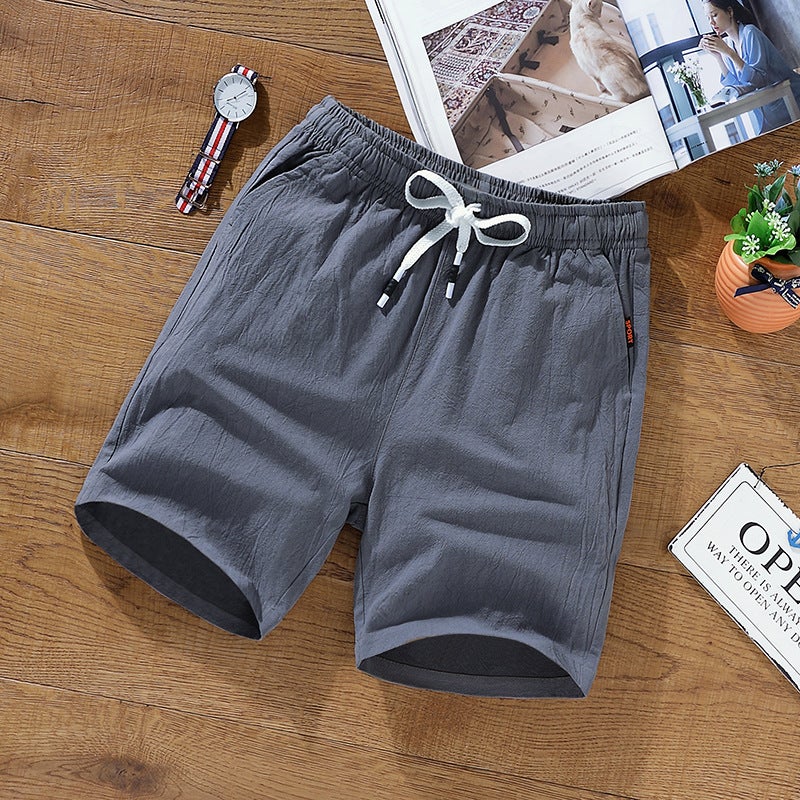 Mens Summer Cotton Linen Short Pants Loose Casual Beachwear Breathable Sweat Absorbent Straight Leg Business Casual Trousers Khaki  - Image 4