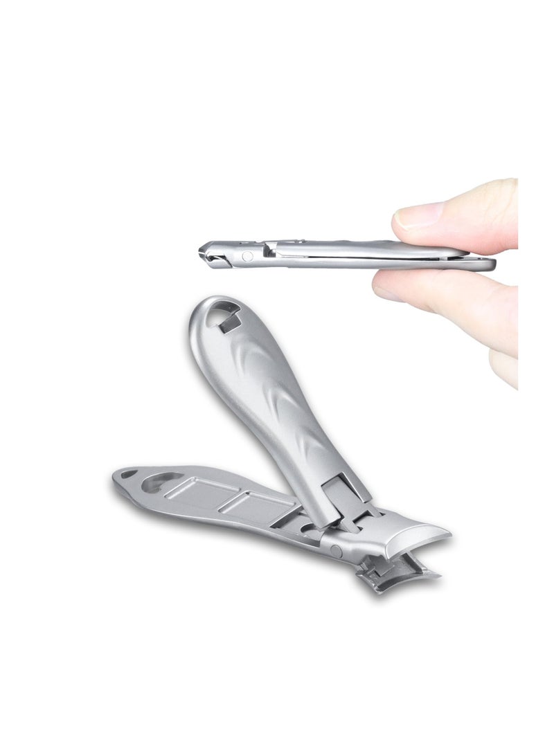 Captaintech Thin Keychain Nail Clippers, Fingernail Clipper with Catcher Splash Proof, Sharp Foldable Stainless Steel Small Nail Cutter, Trim Fingernail Toenail Built-in Nail File for Men Women - Image 1