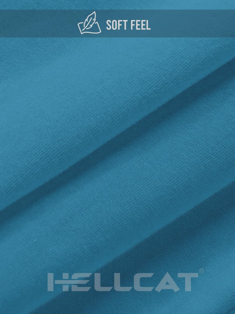 HELLCAT Trendy Typographic Printed Cotton Blend Half Sleeve Regular Fit T-Shirt For Boys - Pack Of 5 / Beige & Burgundy & Turquoise Blue & Mustard & Petrol Blue / 13-14 Years - Image 3