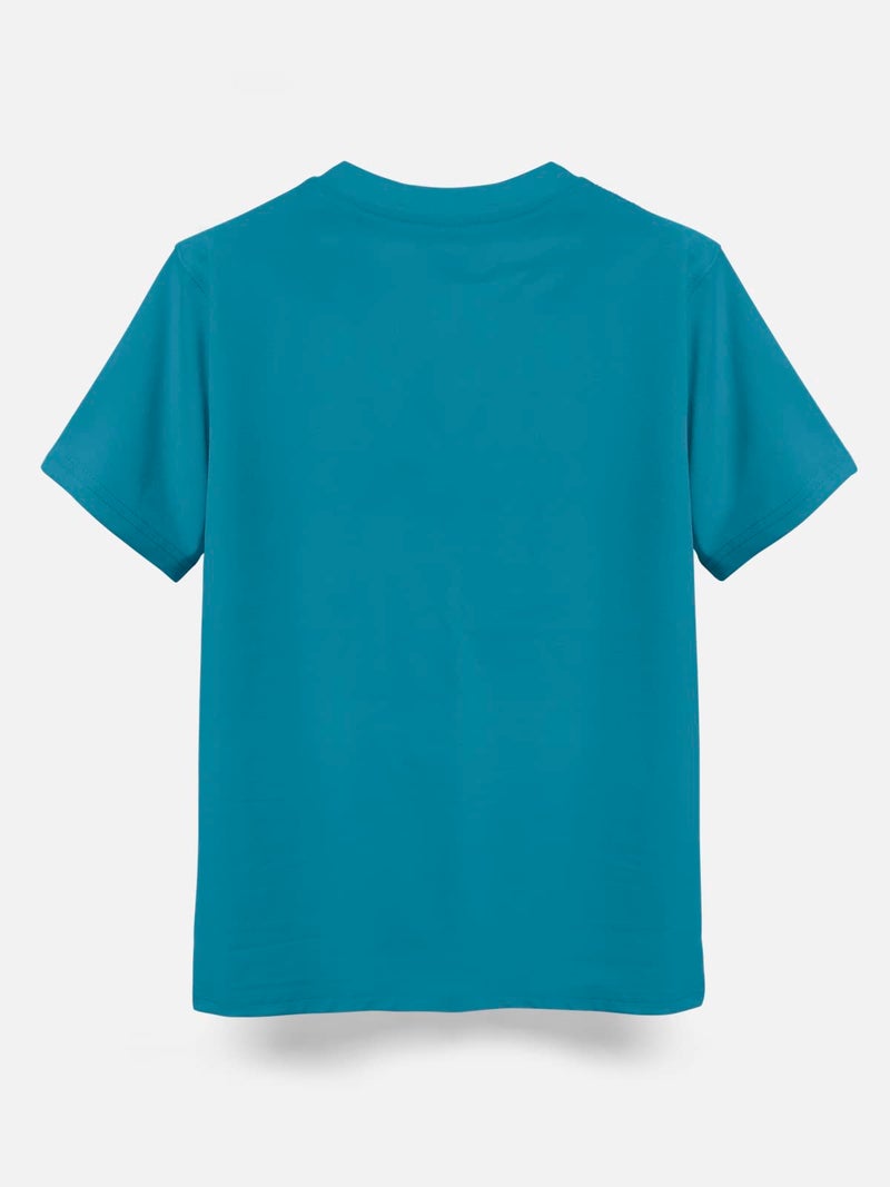 HELLCAT Trendy Typographic Printed Cotton Blend Half Sleeve Regular Fit T-Shirt For Boys - Pack Of 5 / Beige & Burgundy & Turquoise Blue & Mustard & Petrol Blue / 13-14 Years - Image 4