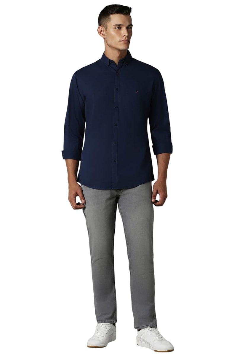 Louis Philippe Men's Cotton Slim Fit Shirt (Lrsfnslpa61514_Navy,42 - Image 5