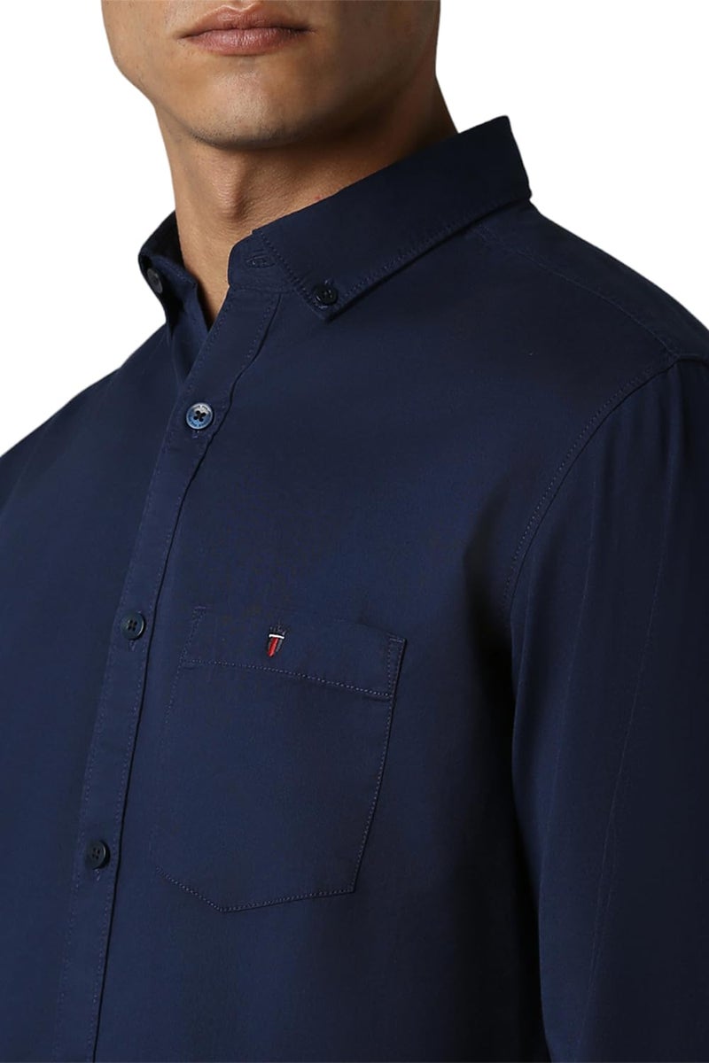 Louis Philippe Men's Cotton Slim Fit Shirt (Lrsfnslpa61514_Navy,42 - Image 4