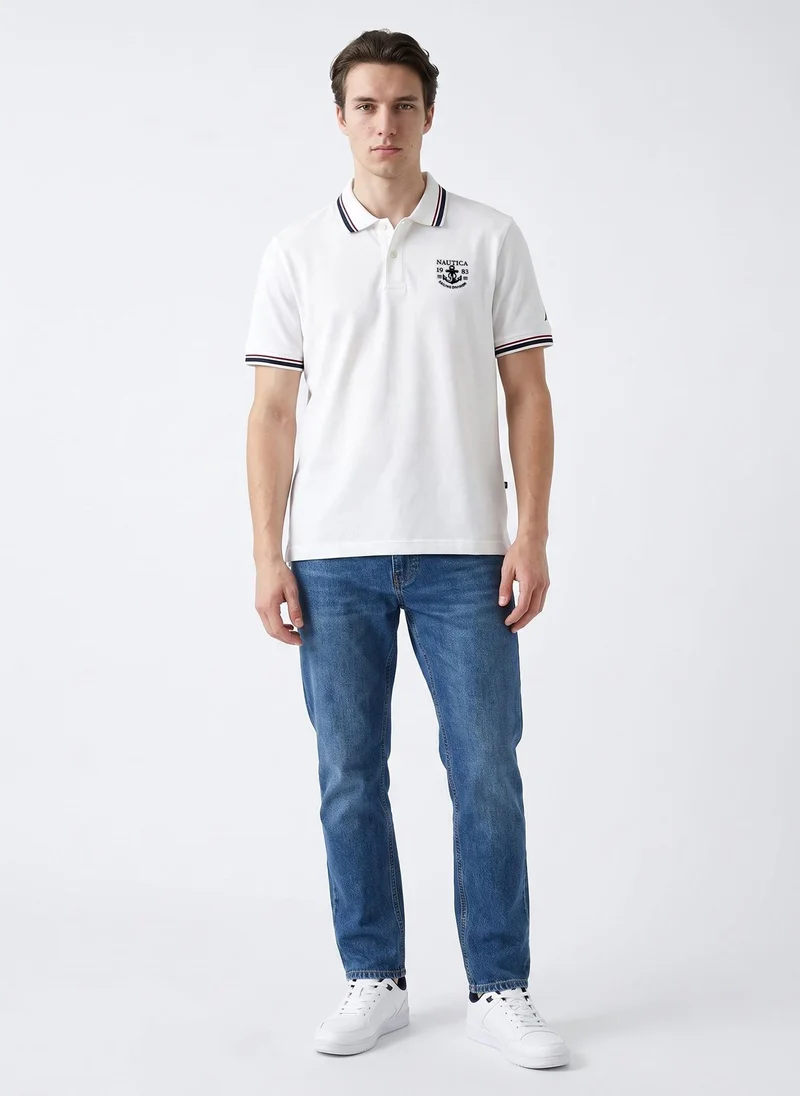 Nautica  Men's Polo Regular Fit Short Sleeve Premium Essentials Cotton Polo - White for Men | Best Price UAE
