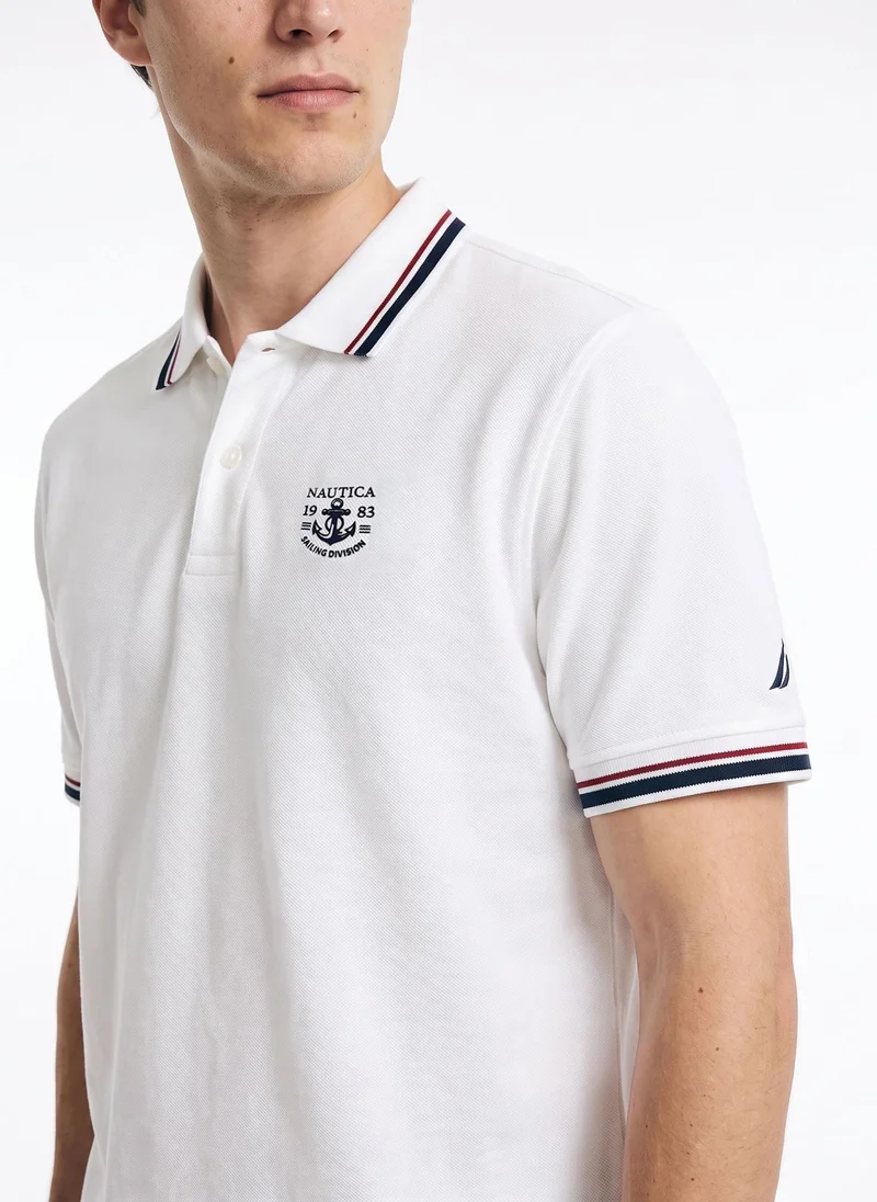 Nautica  Men's Polo Regular Fit Short Sleeve Premium Essentials Cotton Polo - White for Men | Best Price UAE