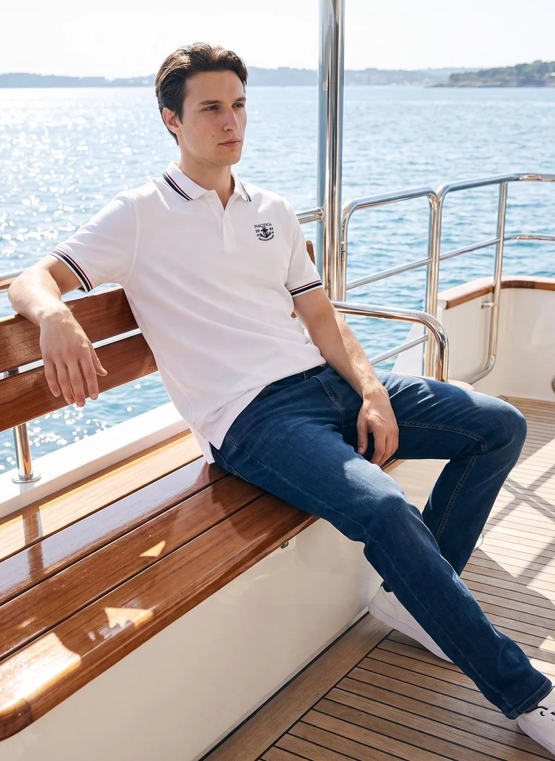 Nautica  Men's Polo Regular Fit Short Sleeve Premium Essentials Cotton Polo - White for Men | Best Price UAE