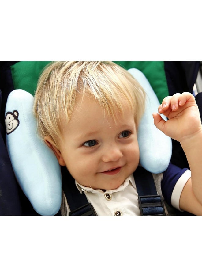 StoHua Adjustable Baby Head Neck Support Pillow,Baby Travel Pillow Cushion for Car Seat,Stroller Headrest Pillow for Infants,Head and Neck Support Pillow for Pushchair,Blue - Image 4