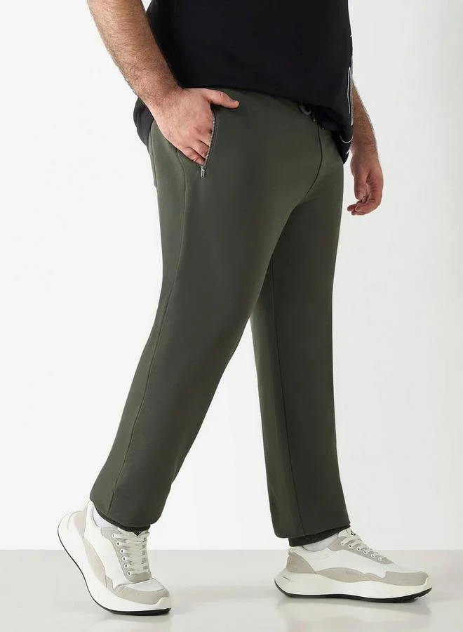 Splash FAV Plus Size Regular Fit Joggers with Zippered Pockets
