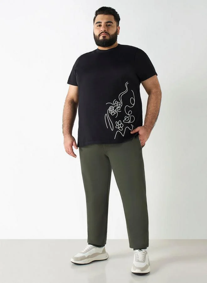 Splash FAV Plus Size Regular Fit Joggers with Zippered Pockets