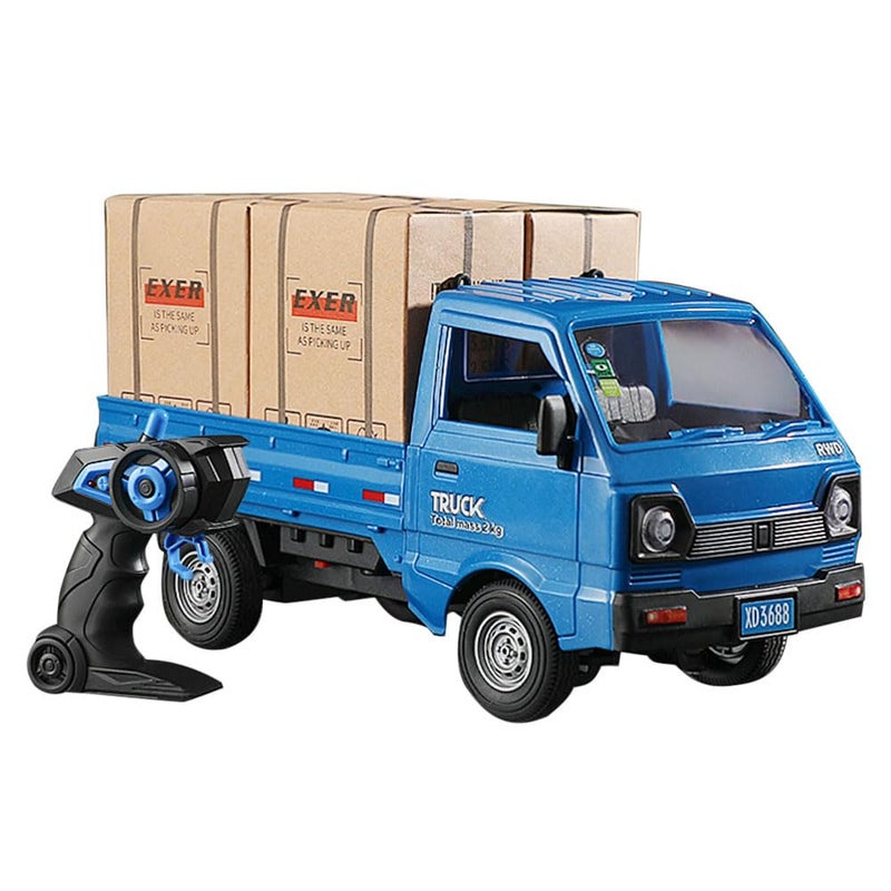 GoolRC Remote Control Car Kei Truck 116 Scale RC Transport Pickup Truck with Spray and Light 24GHz All Terrain RC Cars for Teens and Adults Christmas or Birthday Gift Blue - Image 3