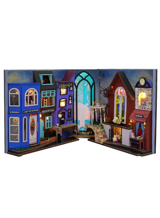 الأزرق جي دبليو مقدمة للكوخ DIY ، شارع ثلاثي الأبعاد ، كتاب تجميع يدوي ثلاثي الأبعاد ، نموذج تسجيل الطعام الصيني ، هدية إبداعية - Image 1