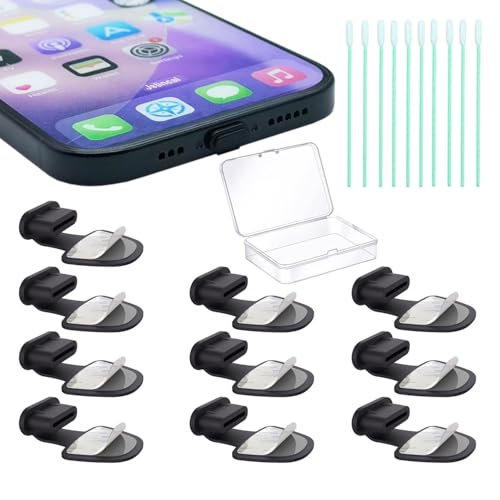 Jstincal USB CType Anti Loss Dust Plugs USB CType Port Silicone Dust Covers with Detachable Adhesive for Mobile Phone Compatible with 15 16 17 Plus Pro Max All USB C Ports - Image 1