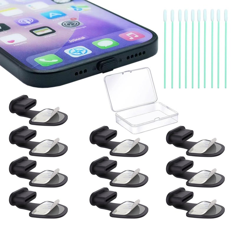 Jstincal USB CType Anti Loss Dust Plugs USB CType Port Silicone Dust Covers with Detachable Adhesive for Mobile Phone Compatible with 15 16 17 Plus Pro Max All USB C Ports - Image 3
