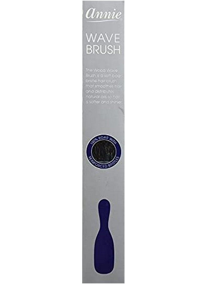 Annie - Professional Wave Brush (9") Black (100%) L Boar Medium Bristles Wood Handle For Fine To Medium Hair - Image 1