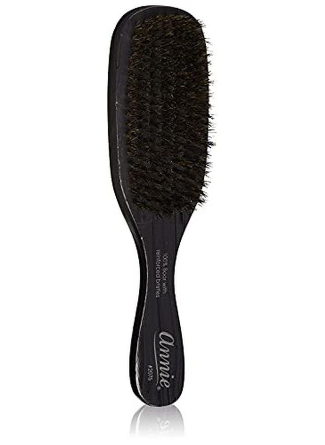 Annie - Professional Wave Brush (9") Black (100%) L Boar Medium Bristles Wood Handle For Fine To Medium Hair - Image 1