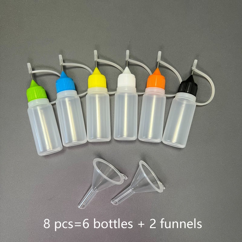 30 Bottle Precision Glue Applicator Set With 6 Color Lids And 8 Funnels - Image 1