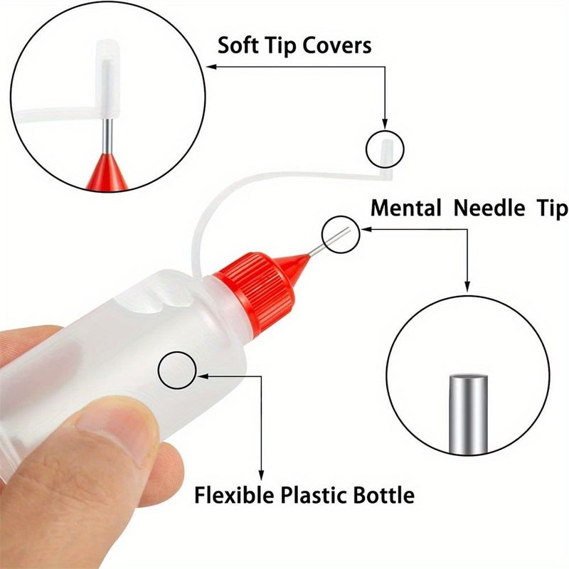 30 Bottle Precision Glue Applicator Set With 6 Color Lids And 8 Funnels - Image 4