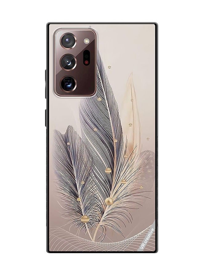 VR CREATIVE Protective Case Cover For Samsung Galaxy Note20 Ultra 5G Feather Leaf Art Design Multicolour - Image 1