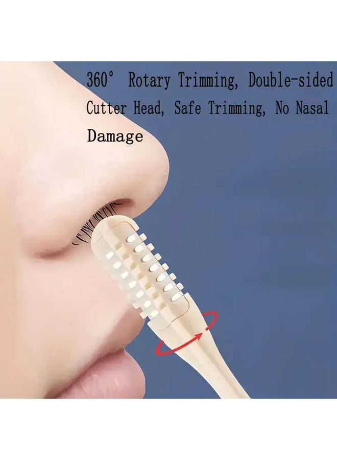 10 Pcs Manual Nose Hair Trimmer Set 360 Degree Rotating Trimme Double Sided Blade No Battery Needed Easy To Clean Plastic Material Safe Personal Care Product - Image 1