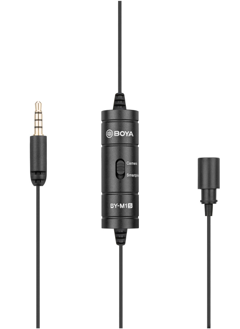 BOYA - BY-M1S Lavalier Lapel Microphone , Omnidirectional Condenser Mic for Android Smartphone DSLR Camera, Audio Recorders, PC Laptop Recording - Image 1