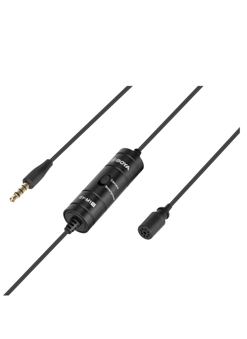 BOYA - BY-M1S Lavalier Lapel Microphone , Omnidirectional Condenser Mic for Android Smartphone DSLR Camera, Audio Recorders, PC Laptop Recording - Image 1